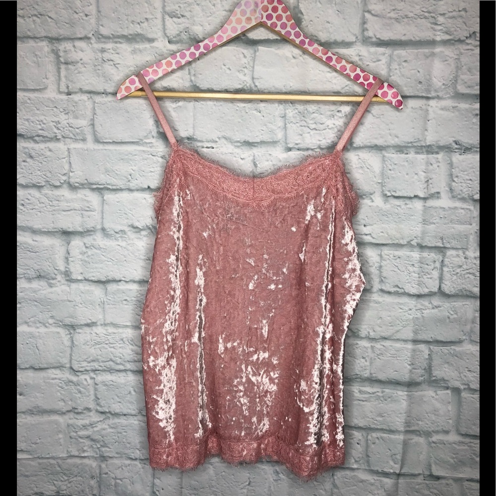 No Boundaries Tank Top Blush Faux Velvet Size L - Picture 1 of 7